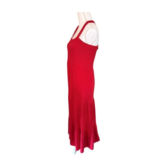LOFT by Ann Taylor Red Smocked Maxi Dress – Size Medium (Preloved) - Picture 2 of 4